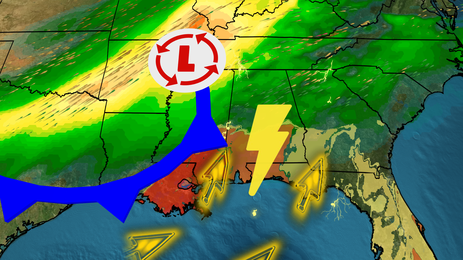Tornadoes, Flash Flooding Possible Across The Deep South