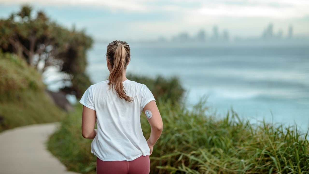 Woman running outside