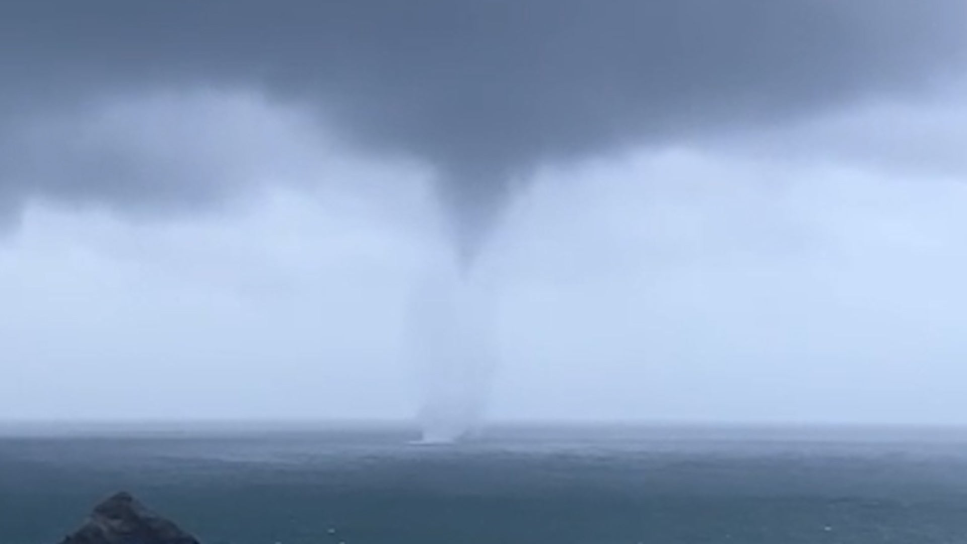 Rare Waterspout Churns Near Oregon Coast