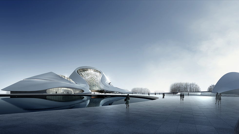 Harbin Cultural Center in Northeast China Rises Like a Snow-Covered Mountain (PHOTOS)