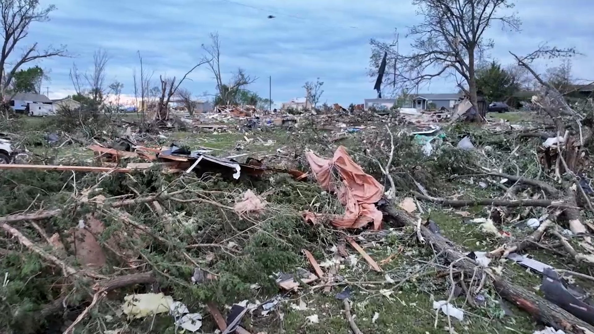 drone video of tornado damage