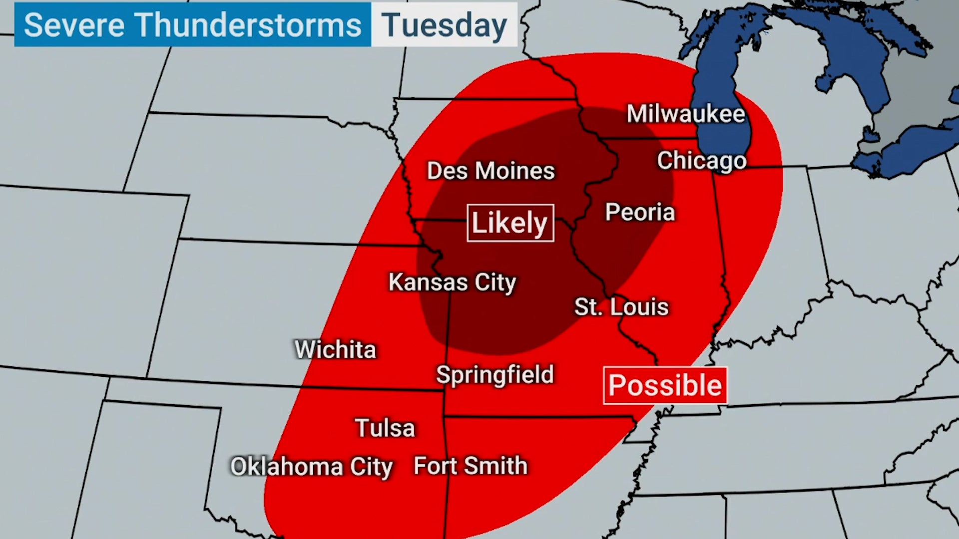 Severe Weather Likely In The Midwest To Start New Week