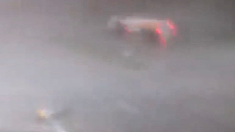 Traffic Camera Captures Iowa Tornado Toppling Semi-Truck