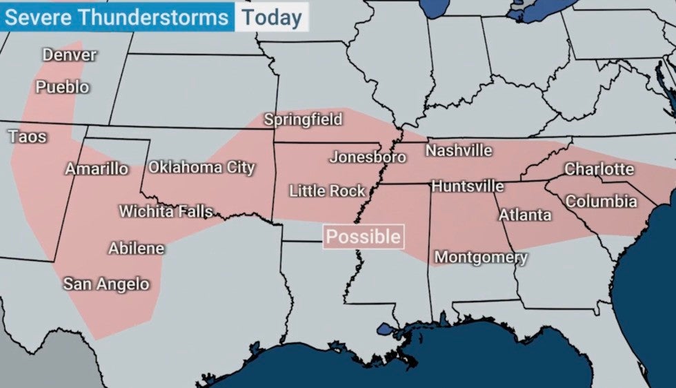 Severe Threat Sunday Over Wide Area