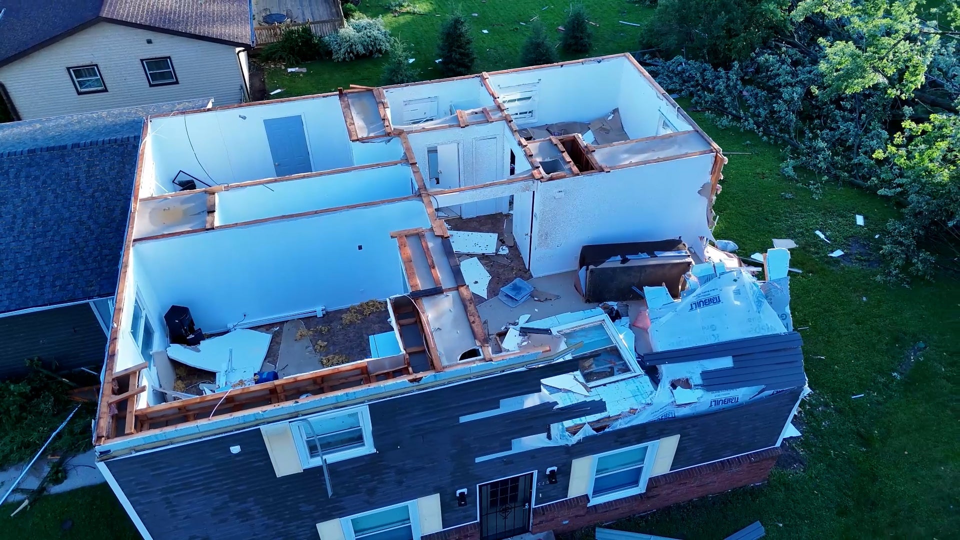 Tornado Tears Apart, Flattens Homes In Janesville, Wisconsin