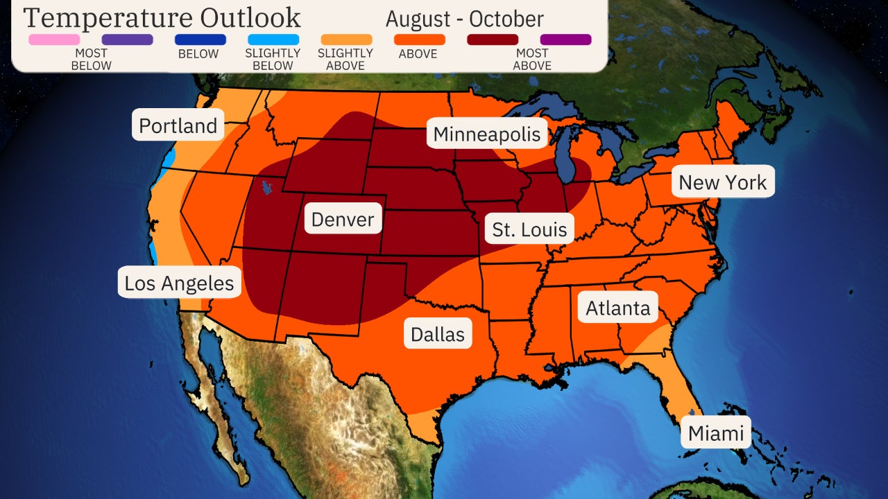 August through October 2024 temperature outlook