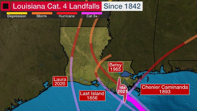 Hurricane Ida Category 4 landfall Louisiana