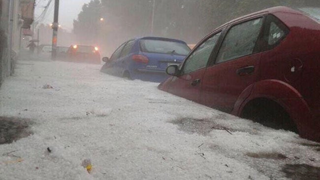 Freak Hailstorm Slams Puebla, Mexico