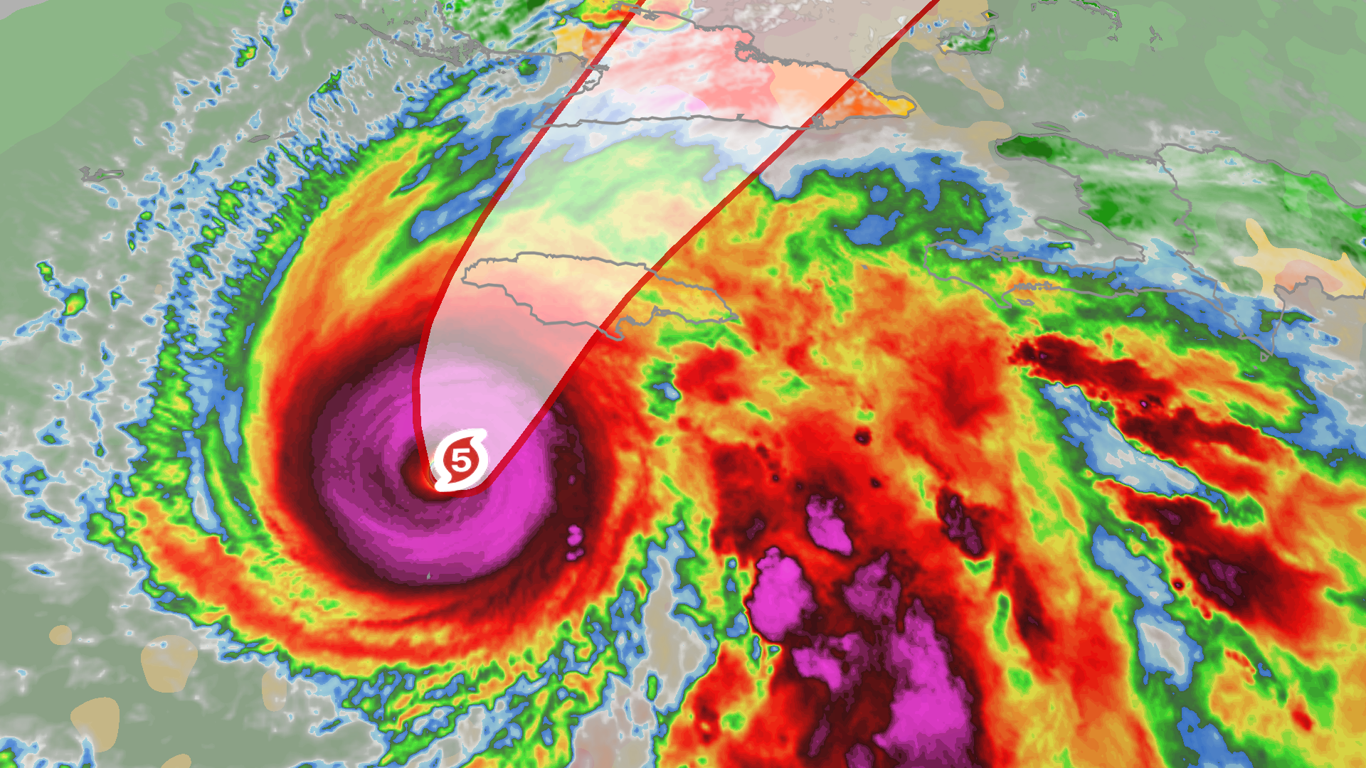 허리케인 멜리사 위성사진