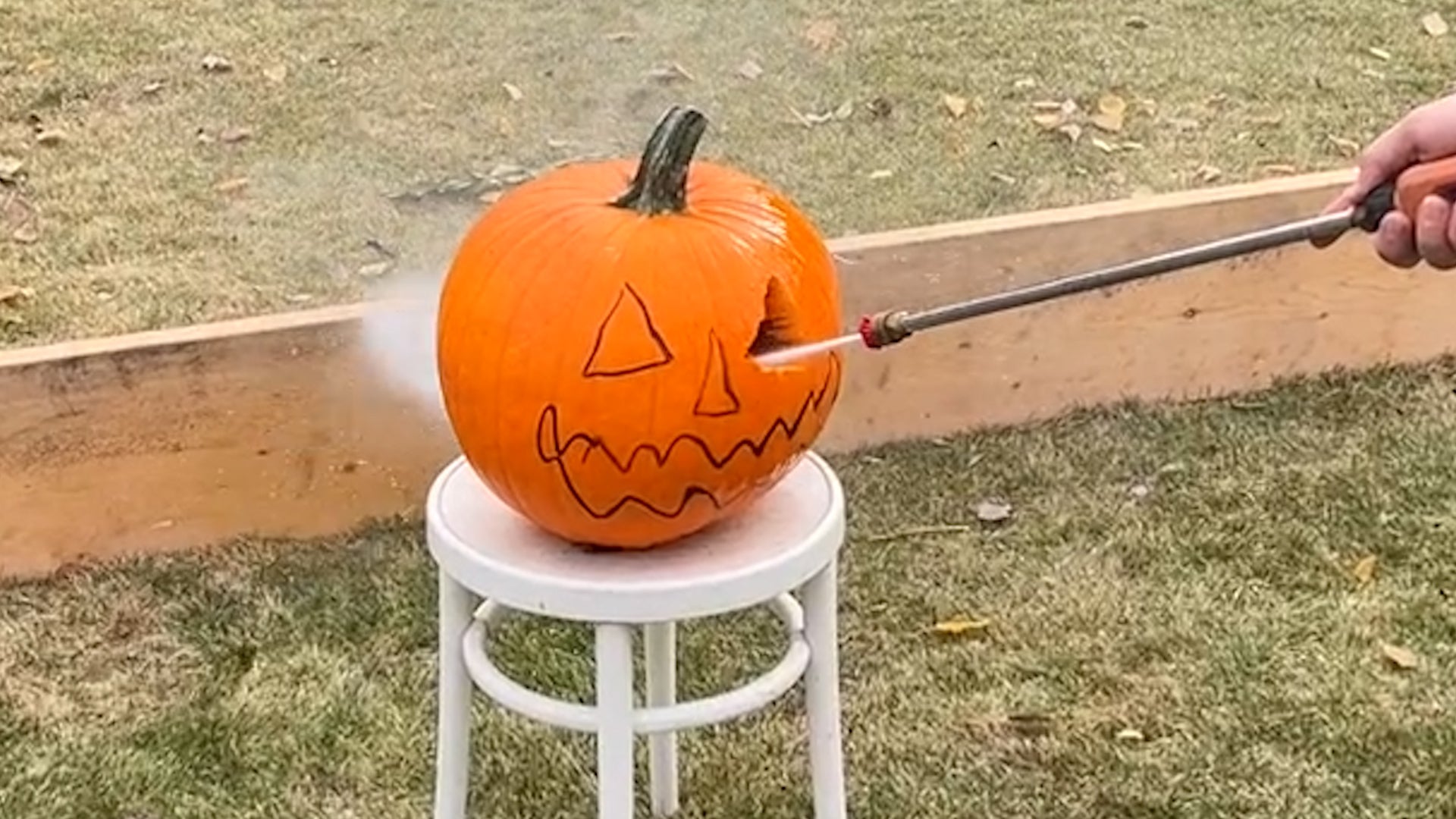 Pumpkin Carving With A Pressure Washer? Yep.