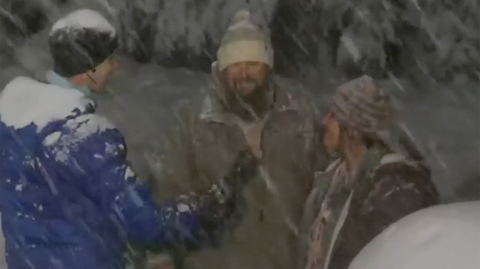 Stuck In The Snow Creates A Perfect Place for a Proposal