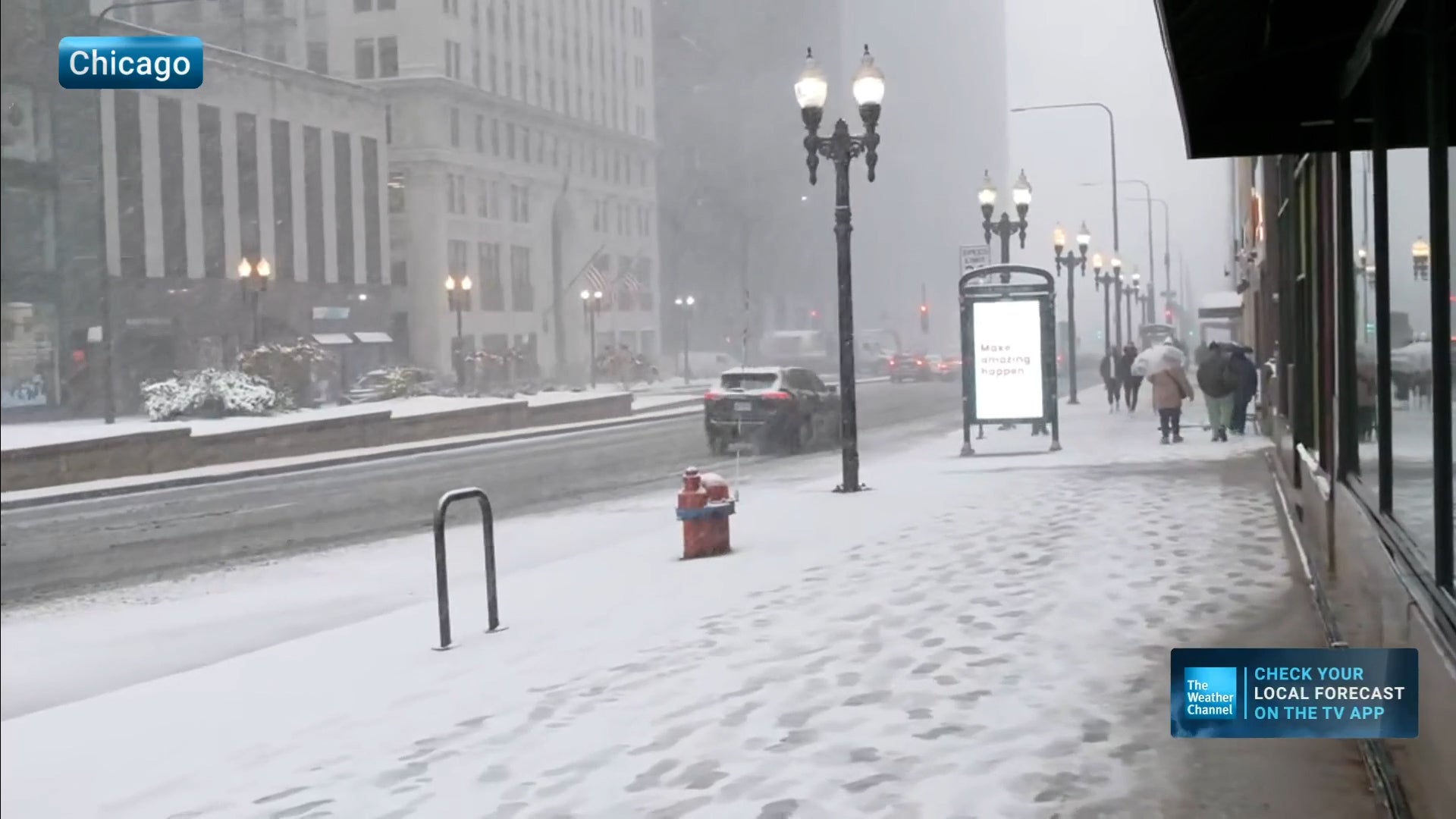 First Snow Of Season Clouds Chicago Skyline - Videos from