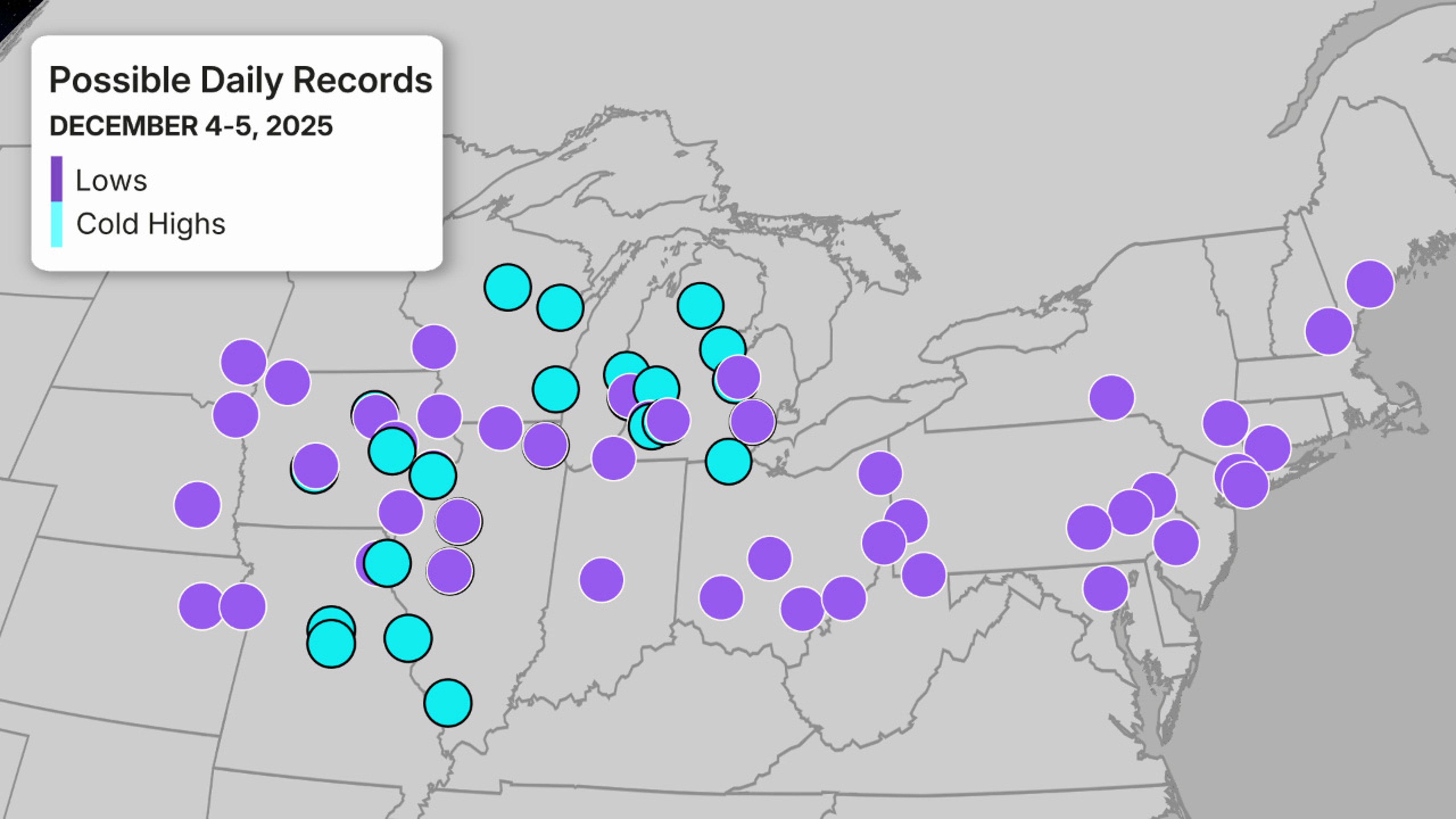 Record cold forecast Midwest Northeast