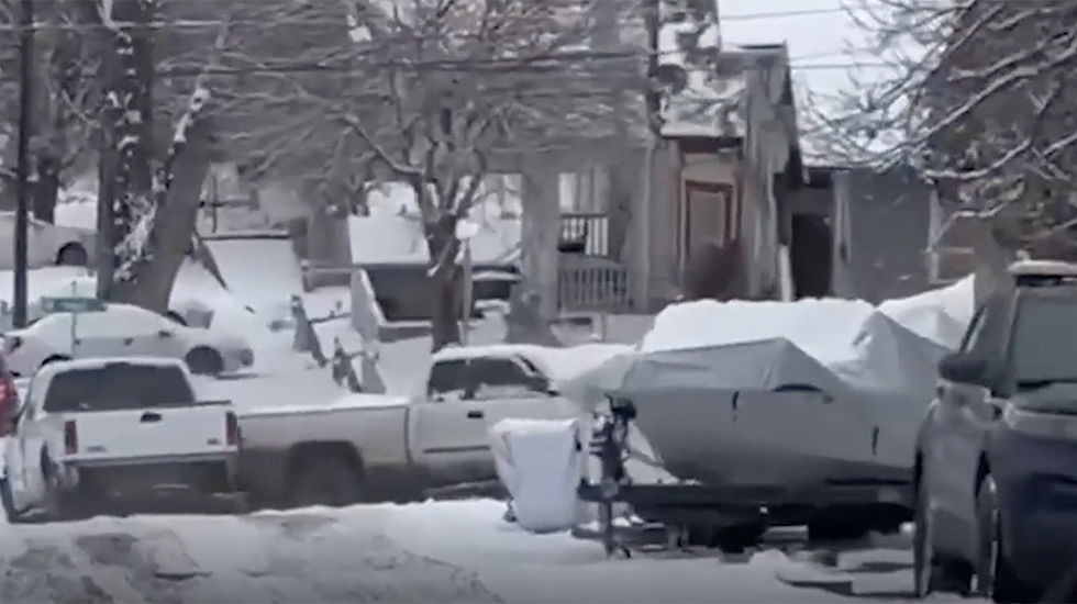 A Police Car Sliding Down An Icy Hill Created A Domino Effect Of Car Crashes