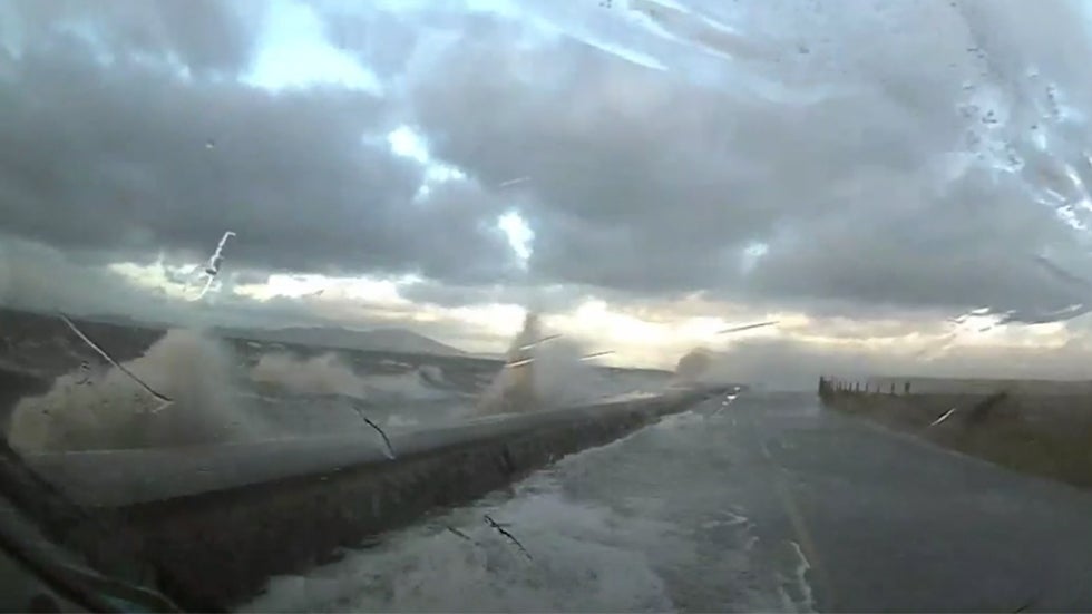 Watch Storm Waves Nearly Engulf Car in England Watch Storm Waves Nearly Engulf Car in England