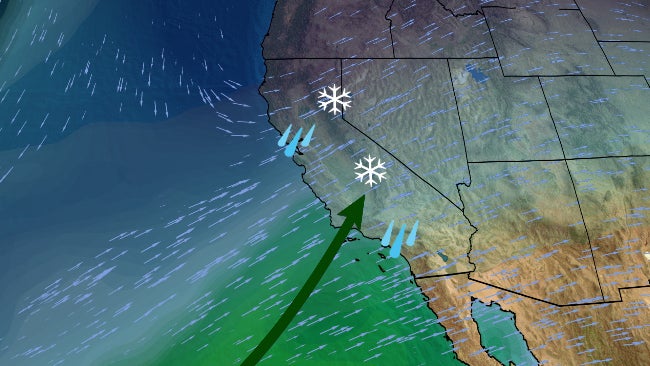 California&rsquo;s Stormy Holiday Pattern Could Dump Up to 10 Feet of Sierra Snow