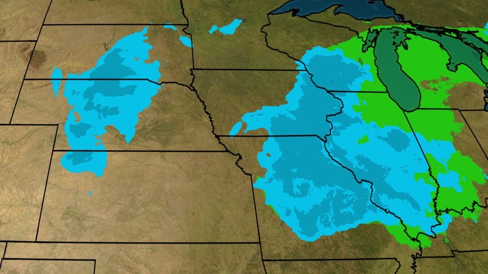 Snow Forecast For Areas Of Midwest