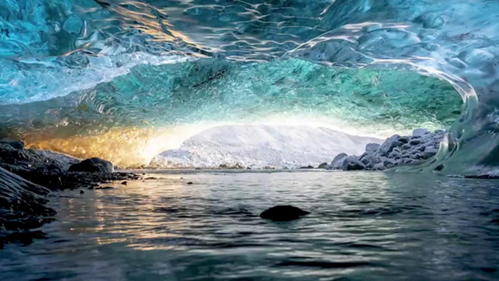Stunning View Inside Iceland Ice Cap