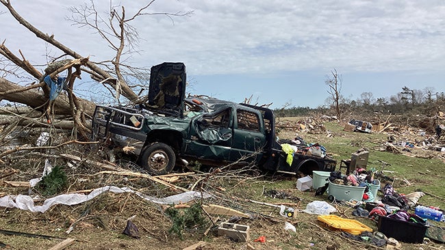 February 12 2025 Wayne County Mississippi tornado damage