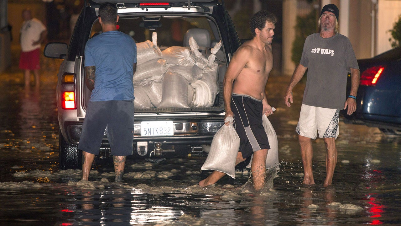 Hurricane Marie's Wave Action Floods Seal Beach, California The