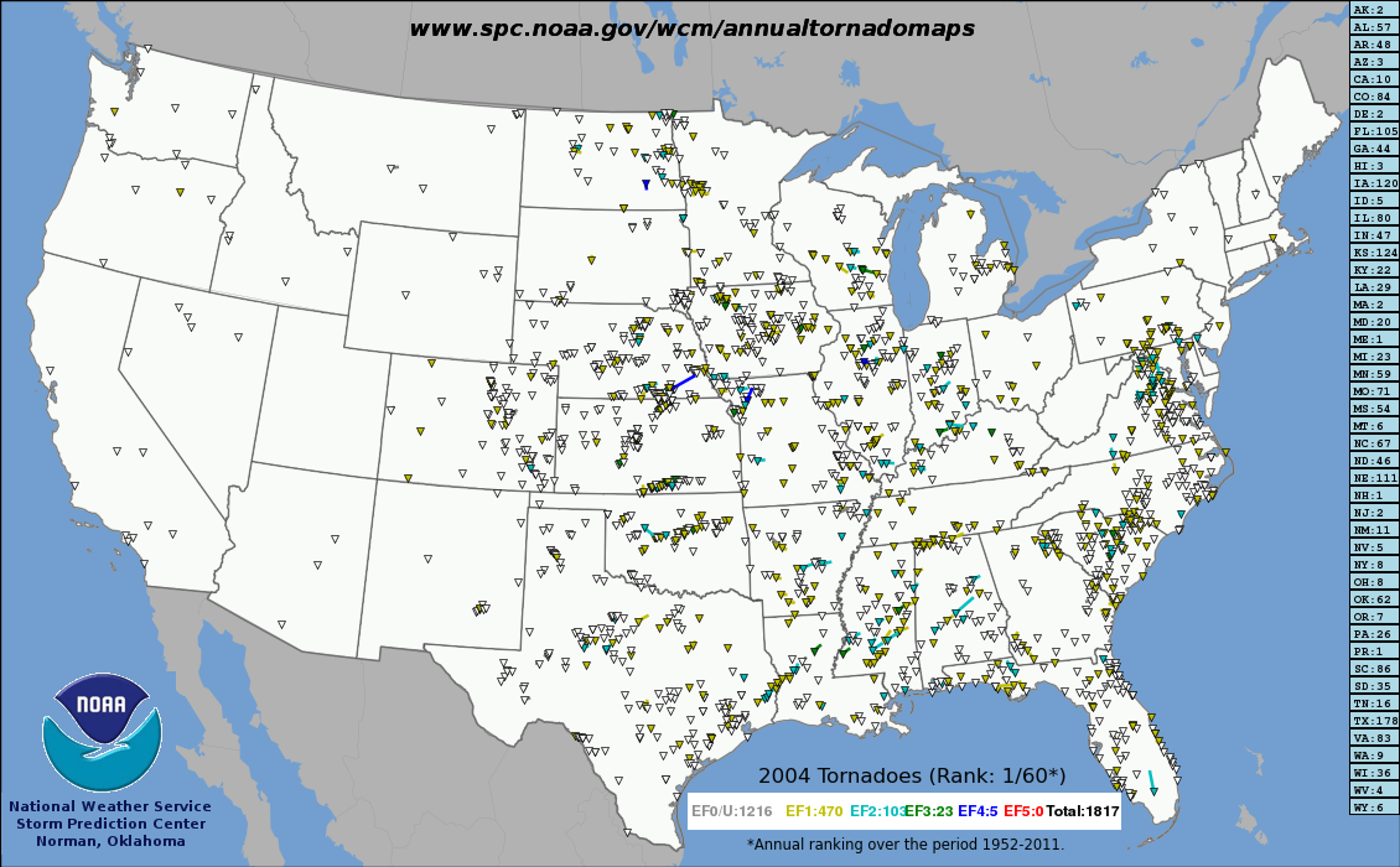 Tornadoes in 2004.