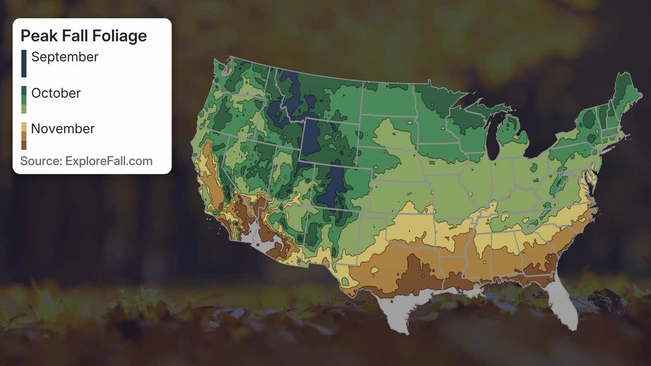 Fall 25 Color Chart When Peak Fall Foliage Usually Happens | Weather.com