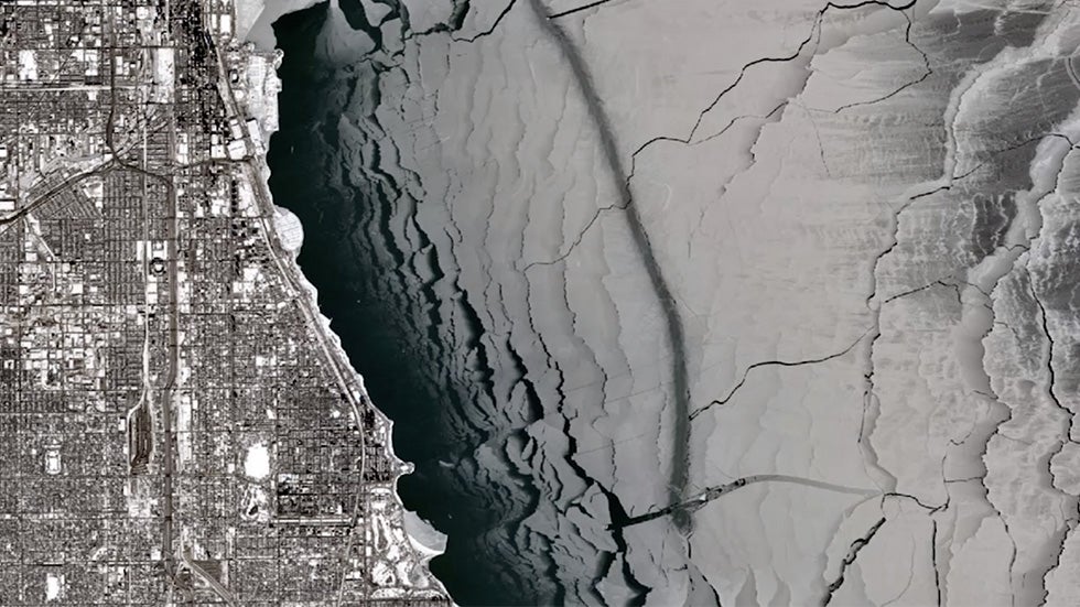 Satellite Spots Something Big Crashing Through Ice Videos from The