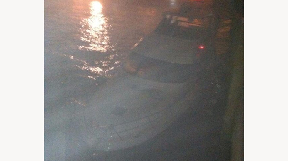 Yacht Slams into Pier in Newport Beach, Calif.