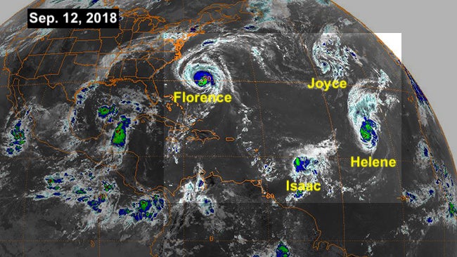 Four Named Storms Swirl in the Atlantic at Once. That's Not as