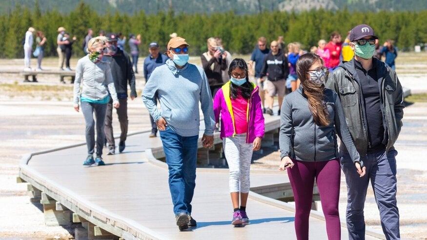 Gusty Winds Send Masks Into Yellowstone Geyser Basin