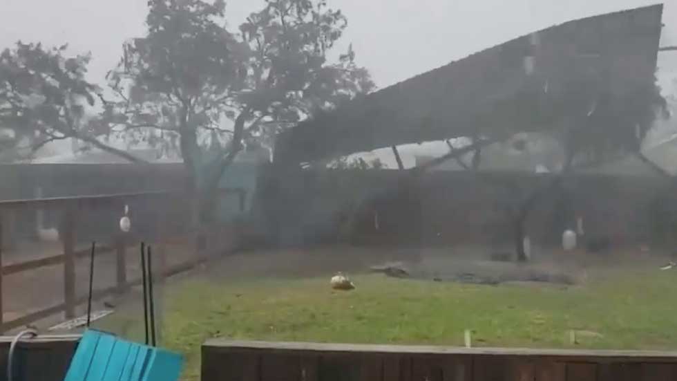 Hanna&rsquo;s Winds Send Backyard Fence Flying in Texas