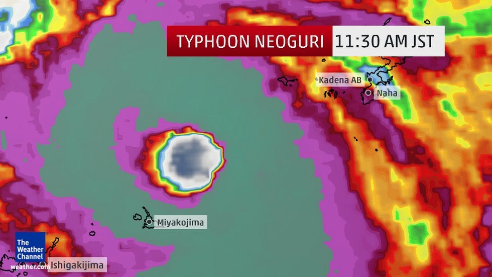 Monday Typhoon Neoguri Strikes Okinawa, Japan 118mph Gust Reported The Weather Channel
