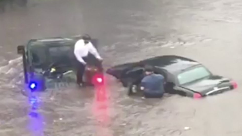 Officers Make Daring Flood Rescue in Bogota, NJ The Weather Channel