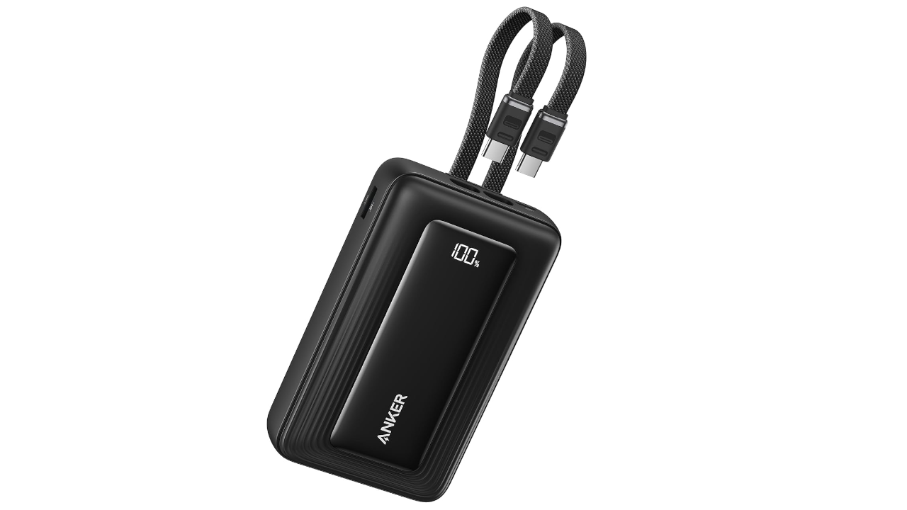 Anker Power Bank,20,000mAh 45W Portable Charger,Dual Built-in USB-C Cables
