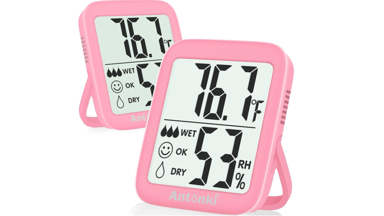 Antonki 2 Pack Room Thermometer for Home, Indoor Hygrometer Humidity Meter