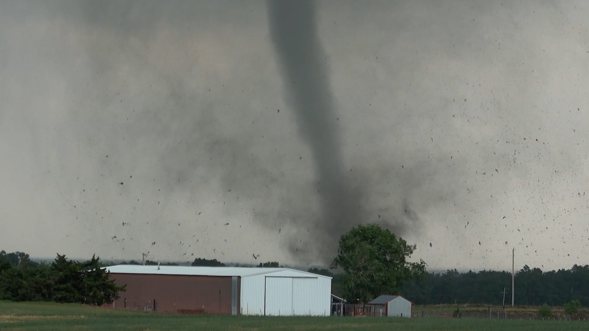 Tornado Captured Causing Damage Near Arnett, Oklahoma