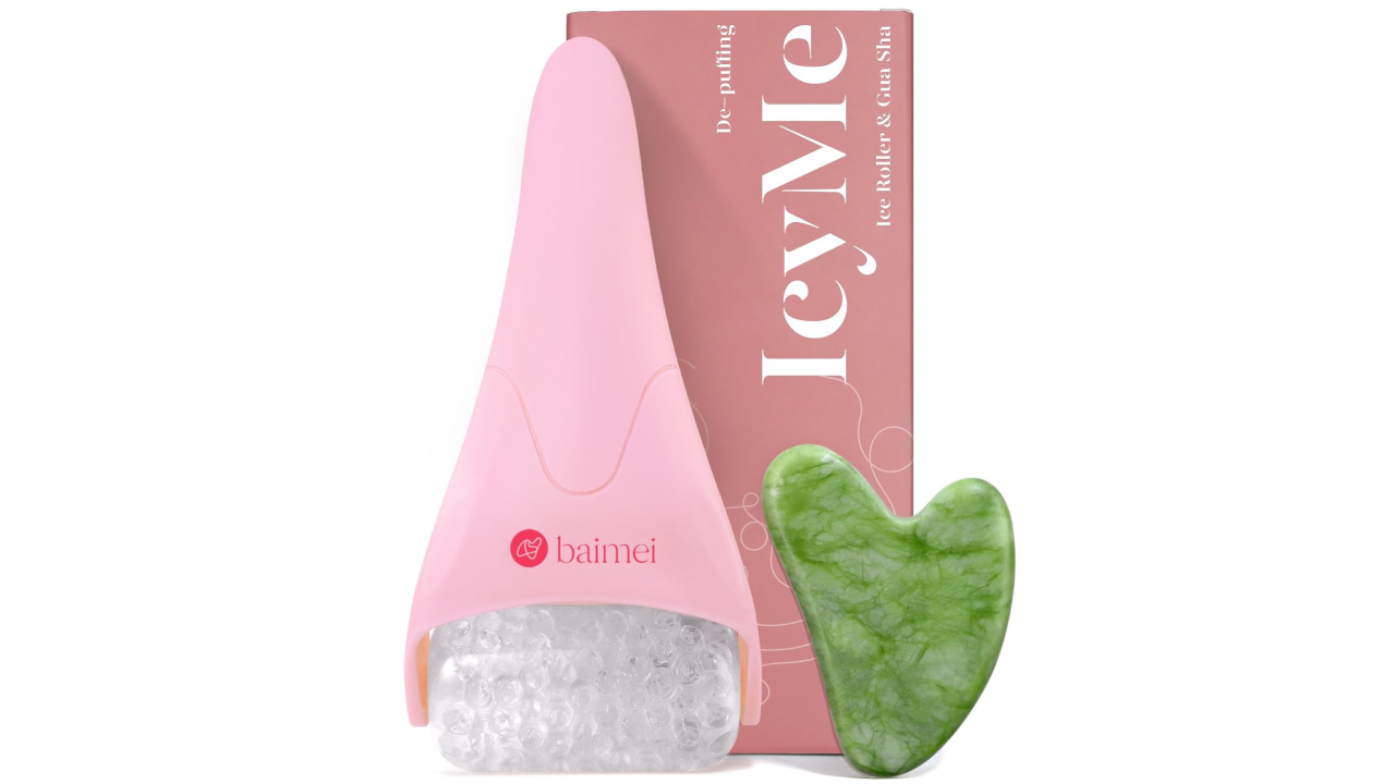 BAIMEI IcyMe Ice Roller for Face Women and Gua Sha Facial Tool Set