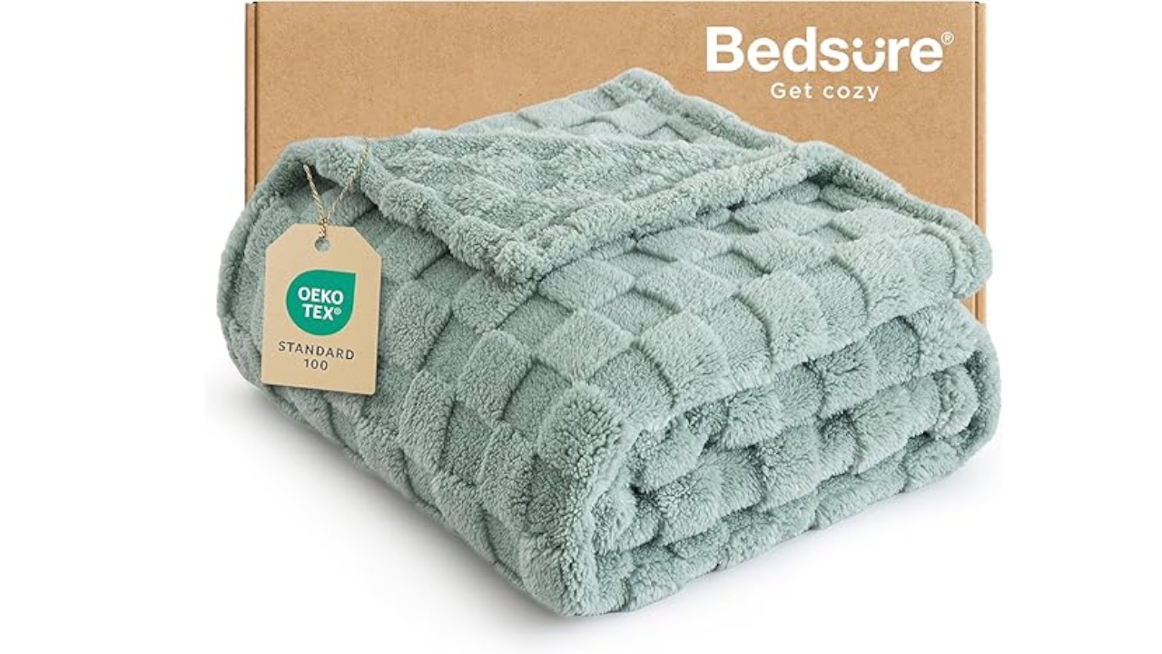 Bedsure GentleSoft Sage Green Throw Blanket for Couch