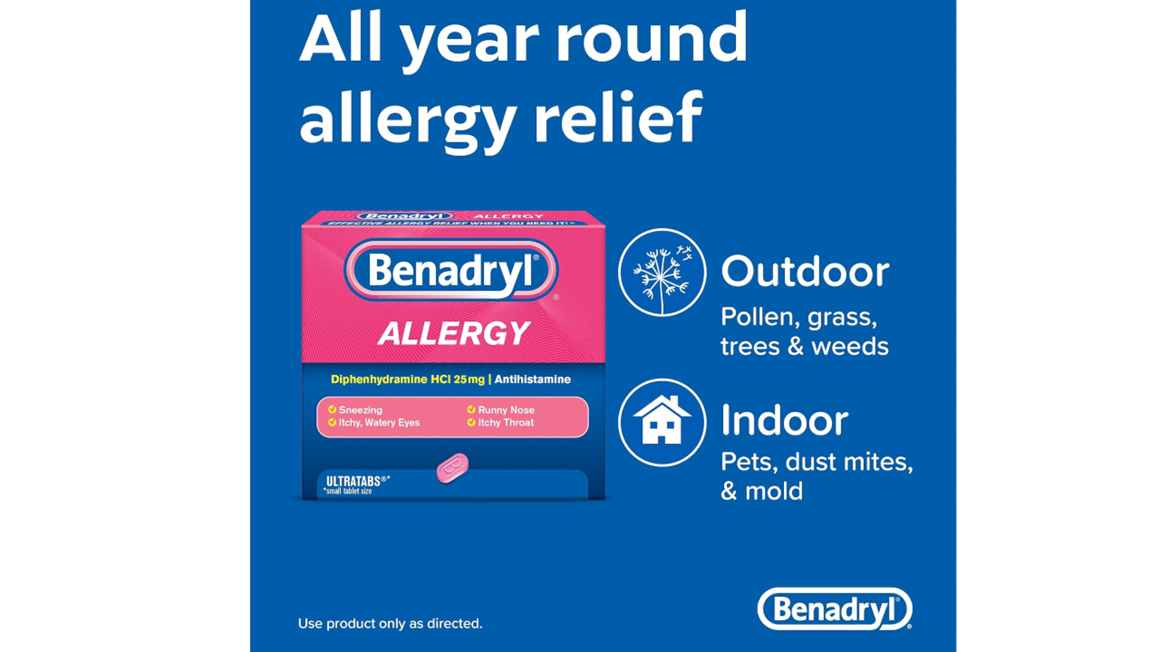 Benadryl Ultratabs Antihistamine (100 Count)