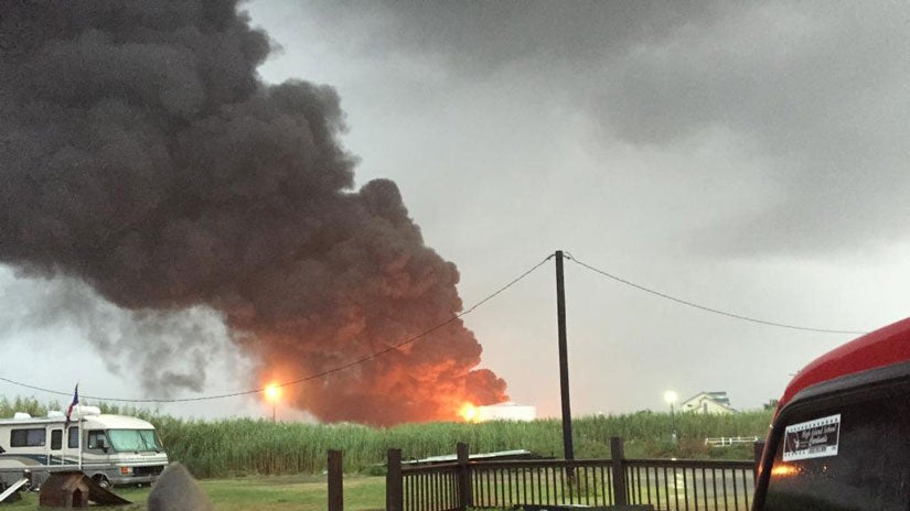 Oil Refinery Near Houston Struck By Lightning, Catches Fire; Flooding Reported