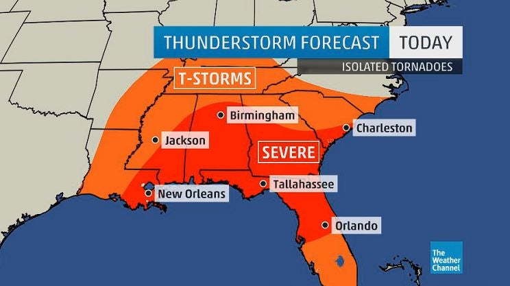Severe Weather Likely in the South This Weekend; Alabama, Georgia, Florida Among States At Risk for Storms