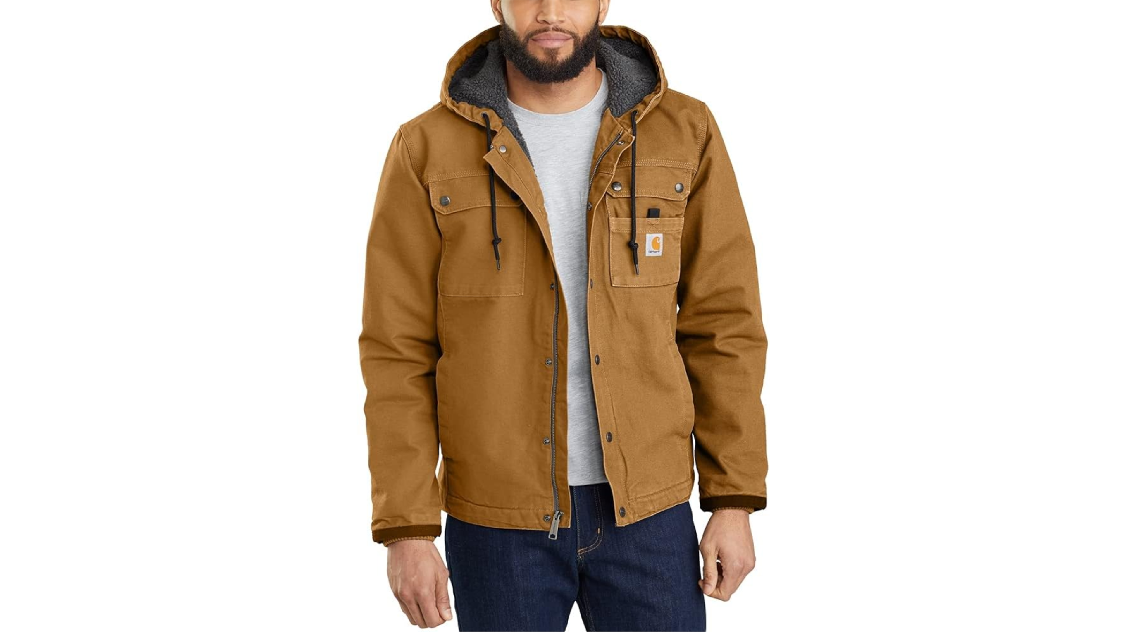 Carhartt Men's Relaxed Fit Washed Duck Sherpa-Lined Jacket-Amazon