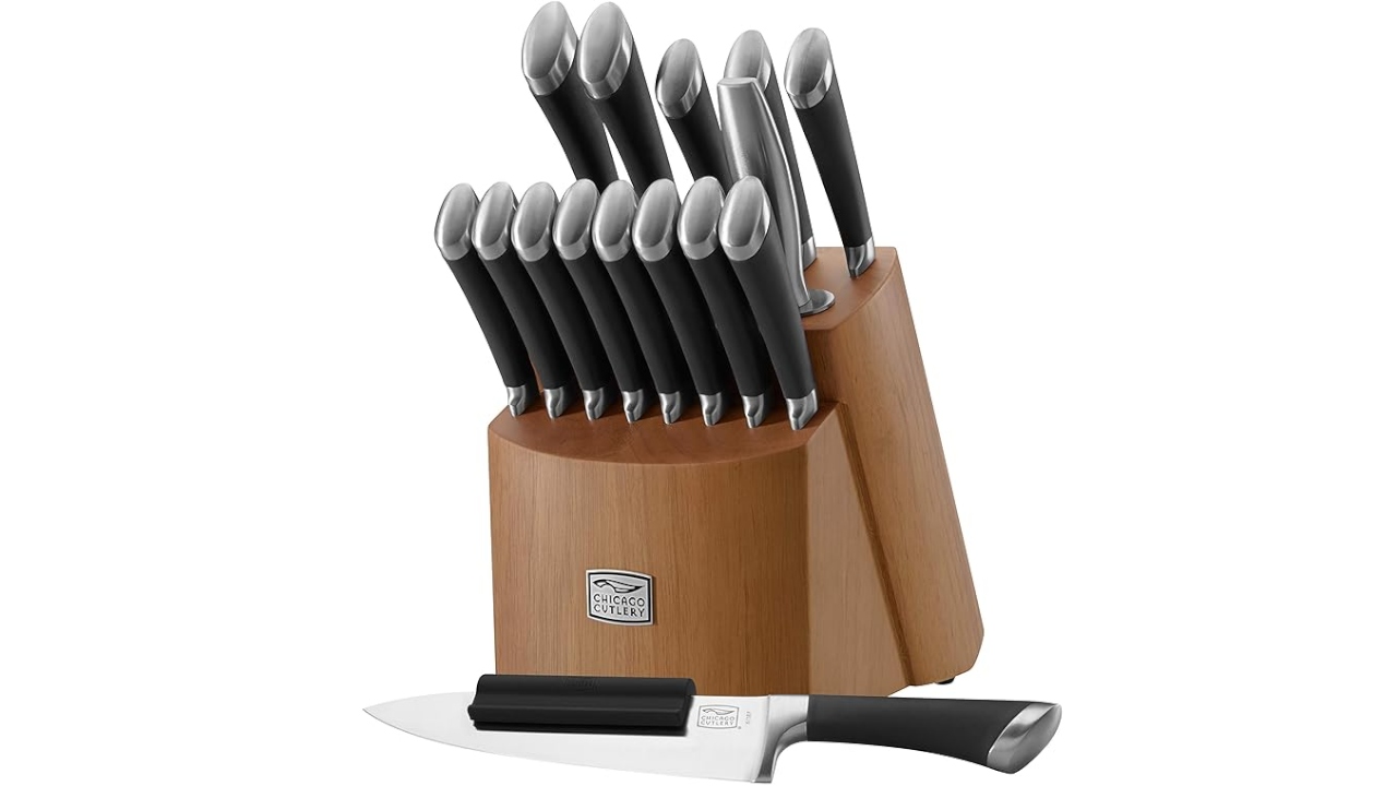 Chicago Cutlery Fusion 17-Piece Kitchen Knife Set With Storage Block