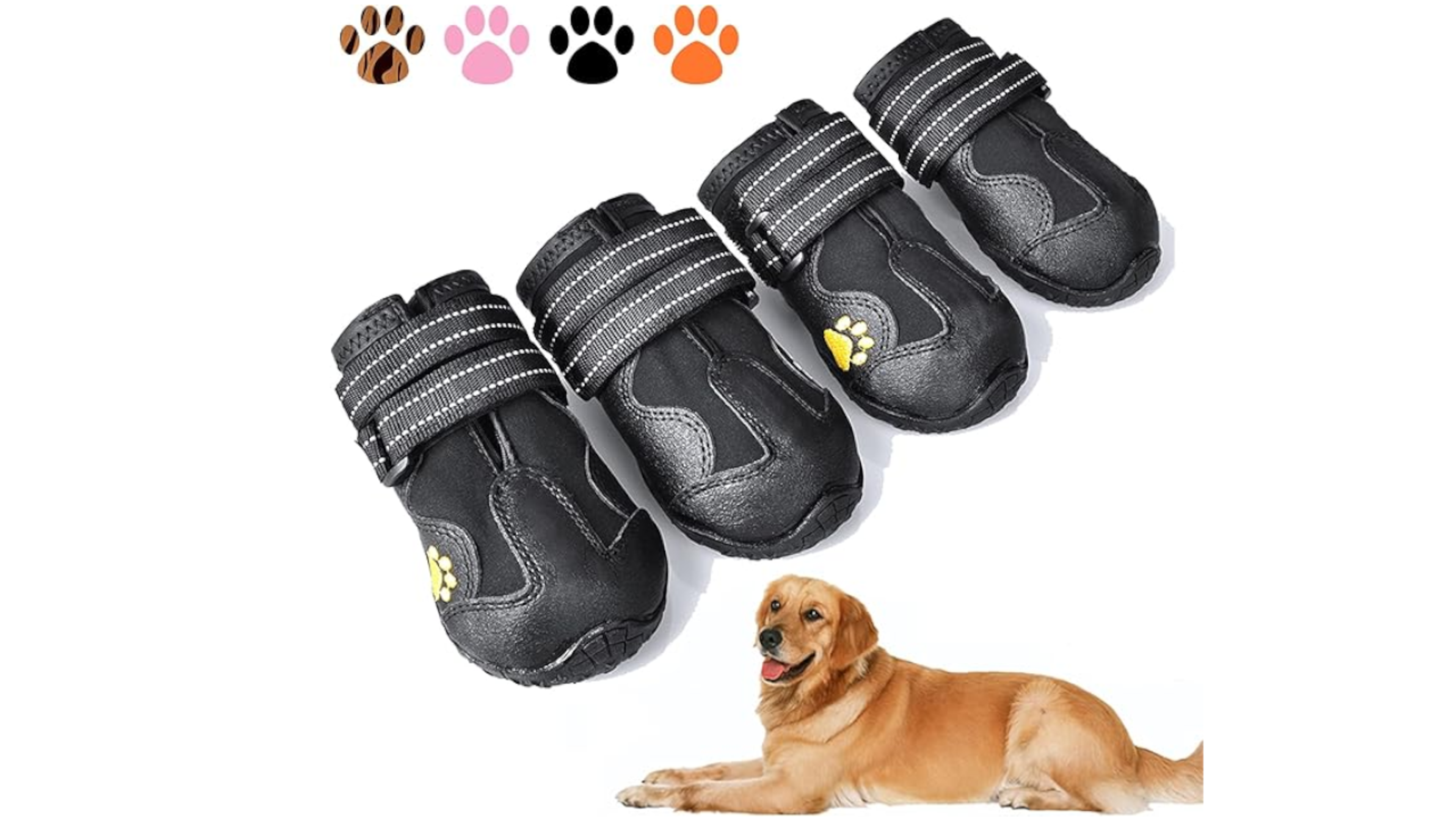 Dog Booties with Reflective Rugged Anti-Slip Sole