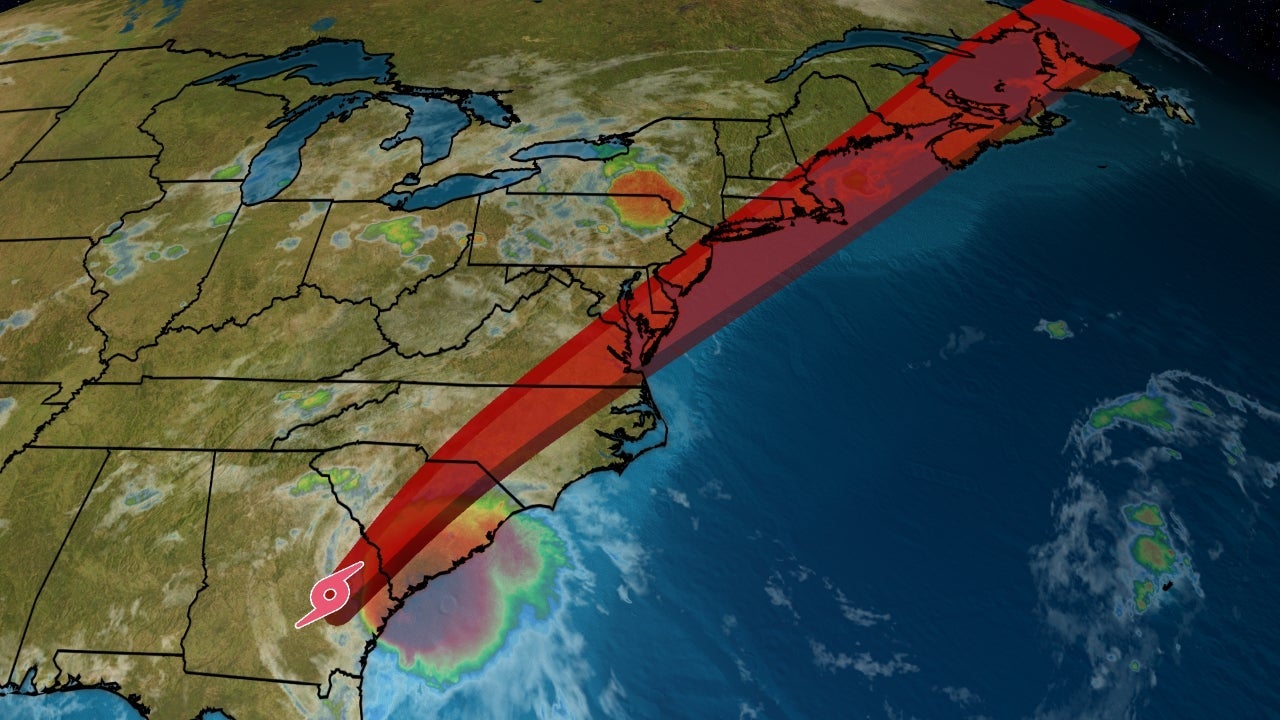 Elsa Soaking the Southeast; Tropical Storm Warnings Extended Into the