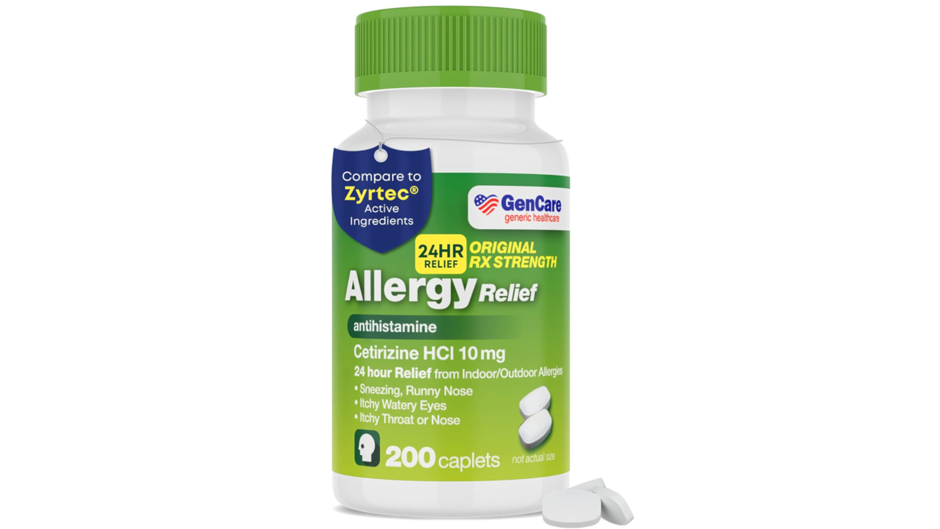 GenCare 24 Hour Allergy Relief Pills (200 Caplets)  
