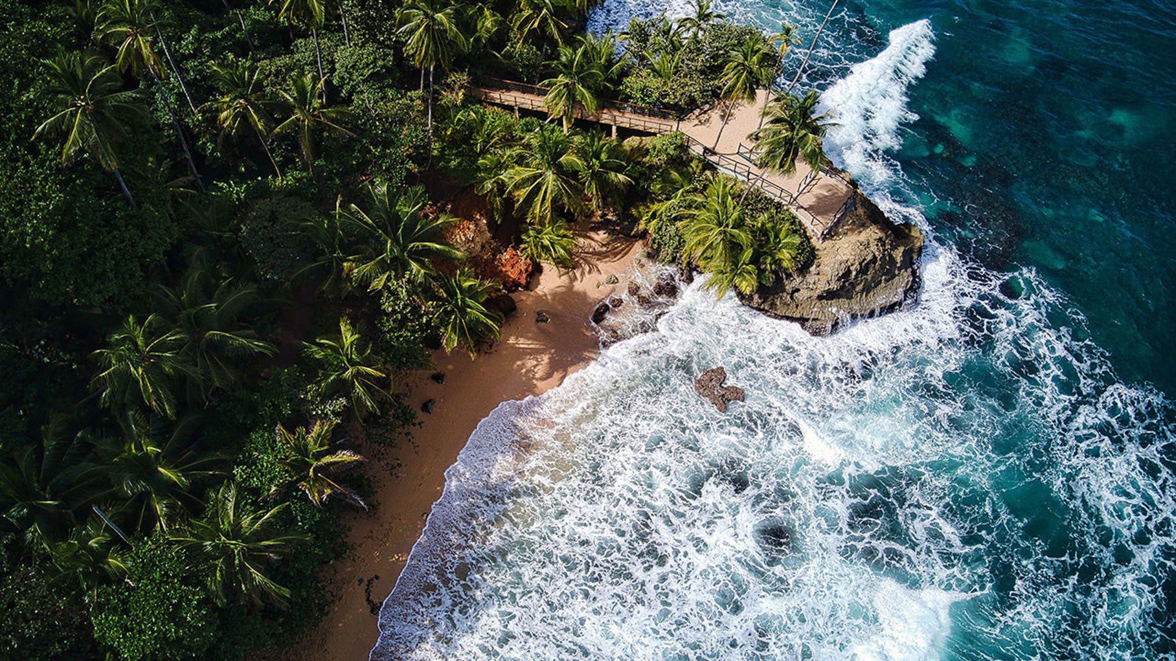 An overhead view of a beautiful beach