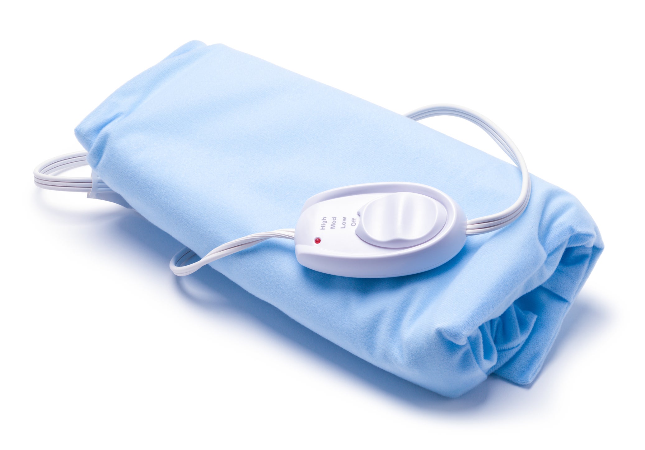 blue heating pad with cord