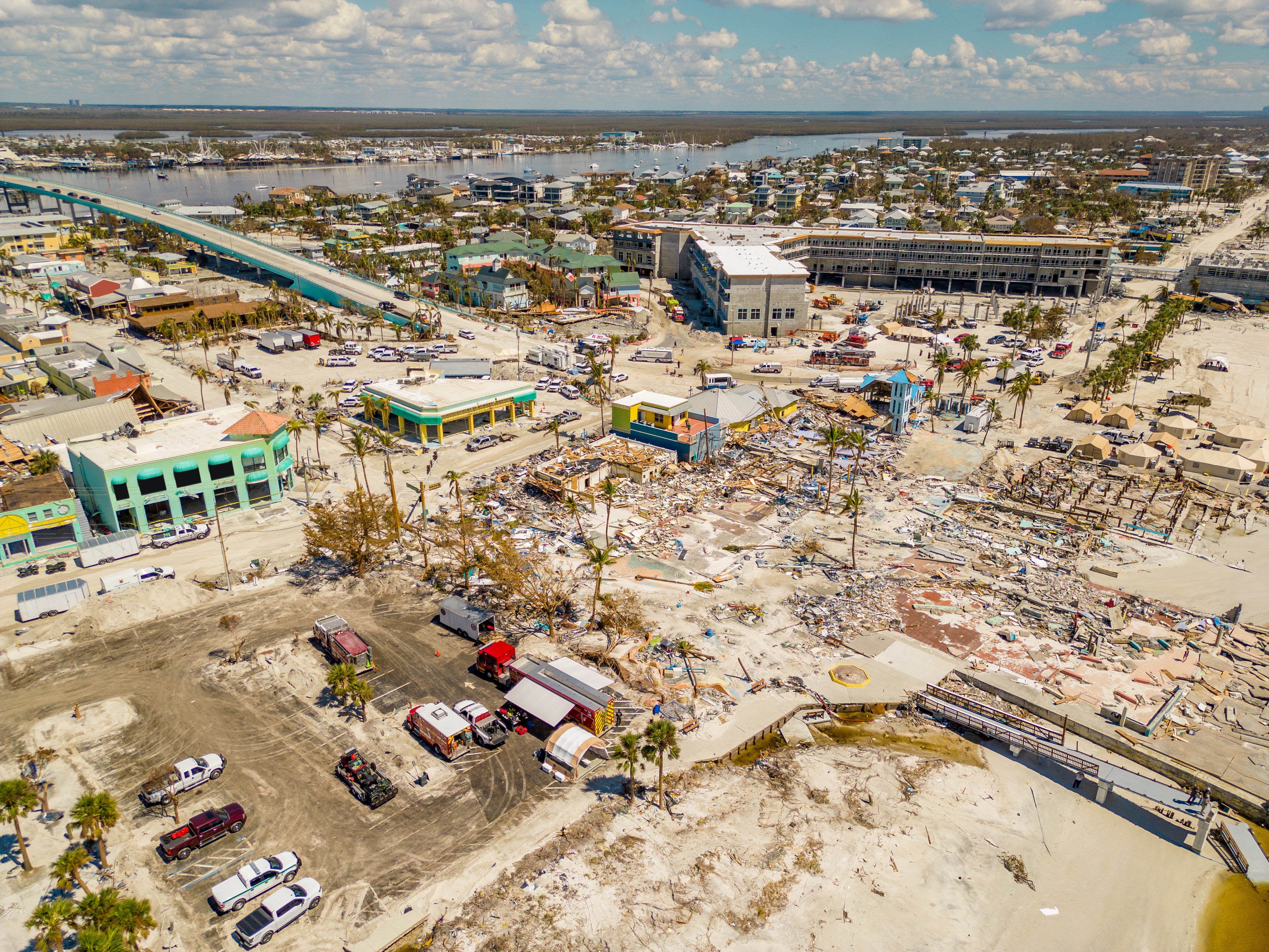 Destruction on Fort Myers Beach after Hurricane Ian