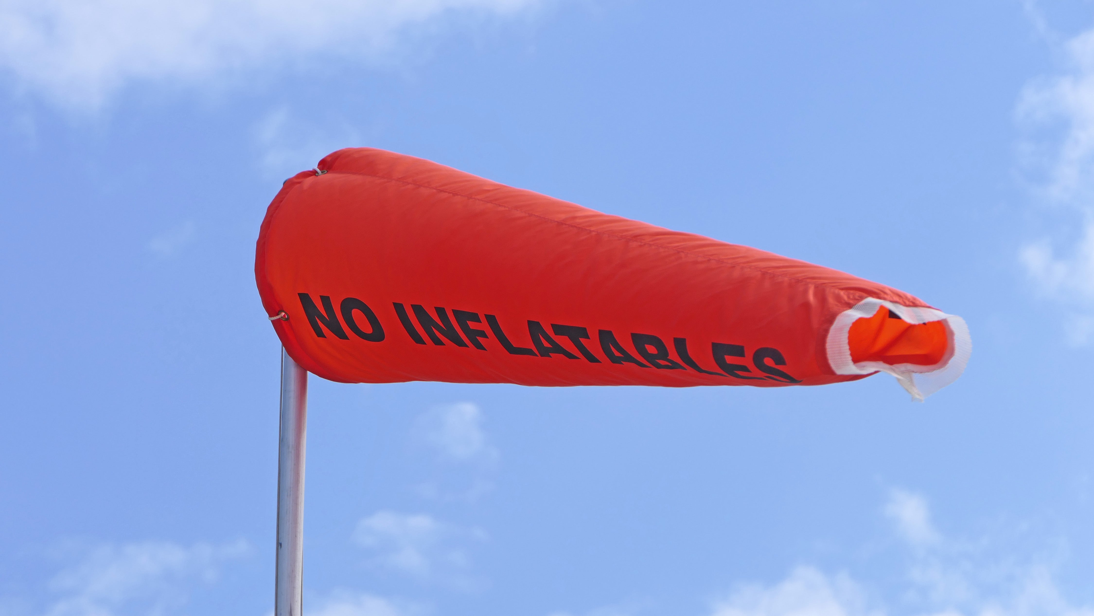 Orange Windsock Beach Warning Flag